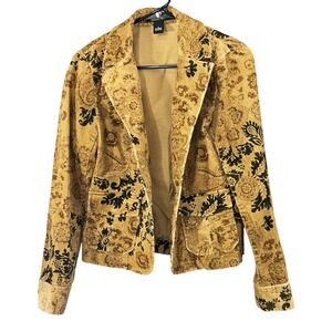 Madison Studio VTG Womens Floral Corduroy Blazer Sz 4 Cyber Grunge Y2K Futurism